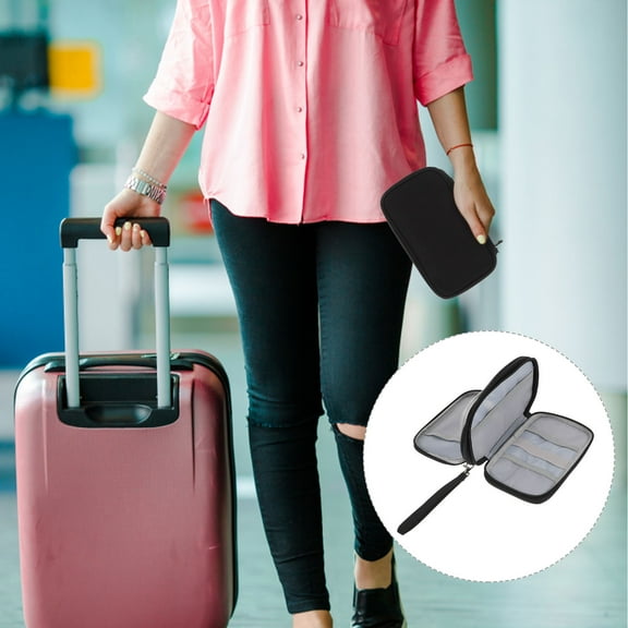 SOPOTUTU Black Computer Cable Organizer Pouch Set for Back to School, Travel, Electronics Accessories Storage