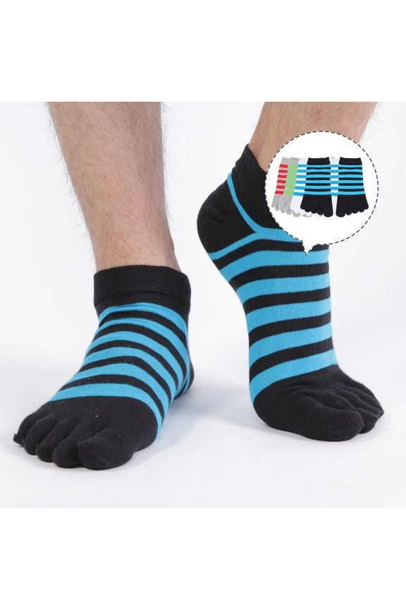 Cotton Men Socks with Five Toes Separated for Wearing Lightweight Breathable No Friction Assorted Color