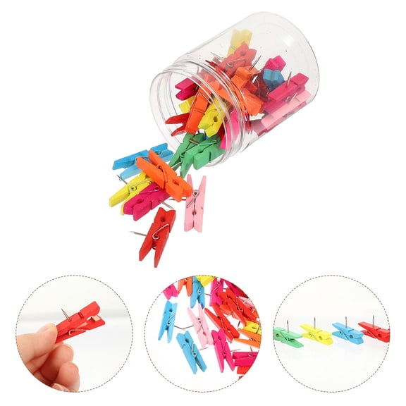 UPGRATOR Cork Board Clips Fixing Photos Home Use 30Pcs 1.4X0.8X0.3In