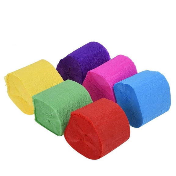 YOSADIER Wood Pulp Crepe Paper Streamers Assorted Colors for Themed Party Decorations and Celebrations