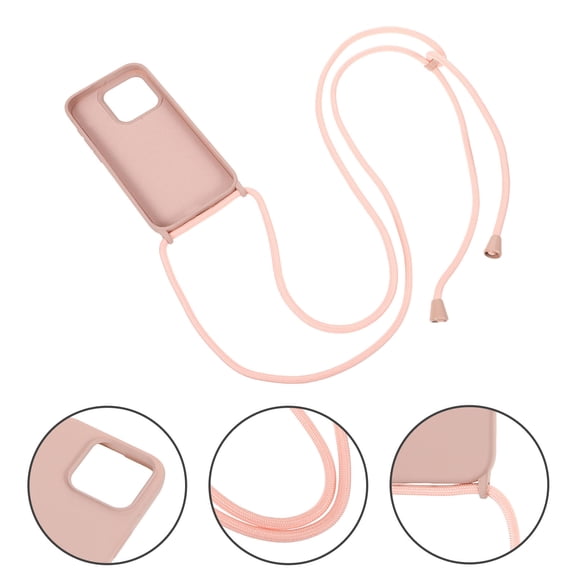 HEMOTON Crossbody Phone Case with Lanyard Silicone Protective Phone Case Compatible with  iPhone 15 Pro