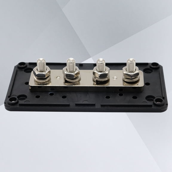 HEMOTON DC 48V 300A 4 Terminal Studs Heavy Duty Bus Bar Power Distribution Block for Car Boat (Black)