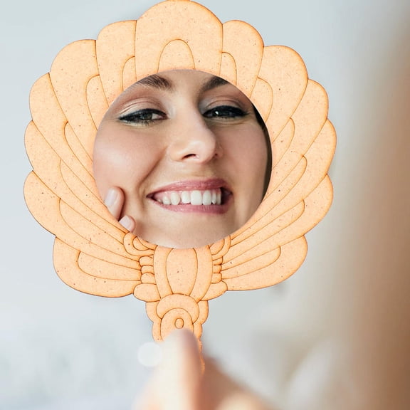 HEMOTON DIY Mirror for Kids Perfect for Women Light Brown Synthesis Material 3 Pieces