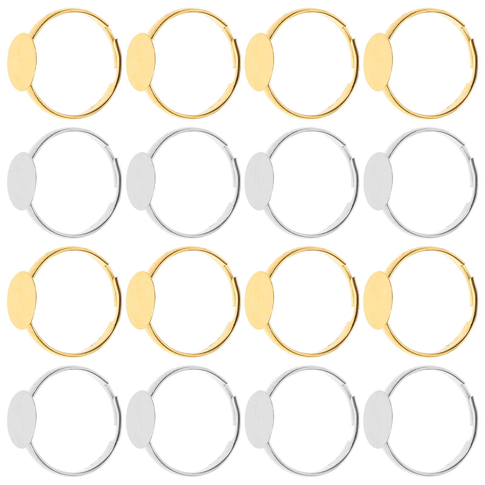 HEMOTON DIY Ring Bases for Crafting Assorted Color Metal Smooth and ...