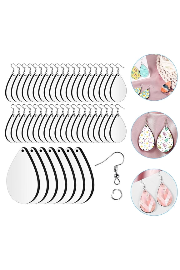 HEMOTON DIY Sublimation Earring Blanks for Creative Craft Projects with Density Board Material Transparent Color