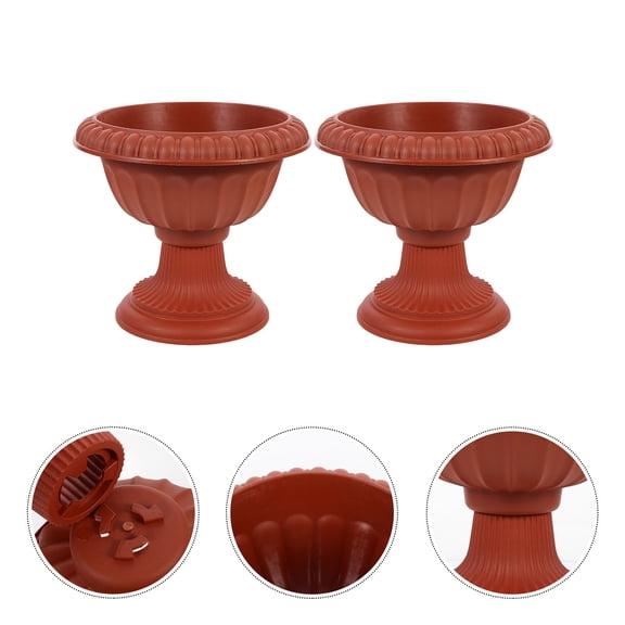 UPGRATOR Sculpture Display Stand Column Decoration White Plastic 2Pcs 7.9x7.1x7.1In