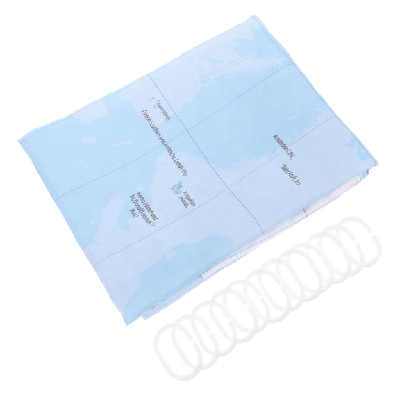 Hytrove World Map Shower Curtain Polyester Bathroom Decoration for Home Bathroom 1 Set