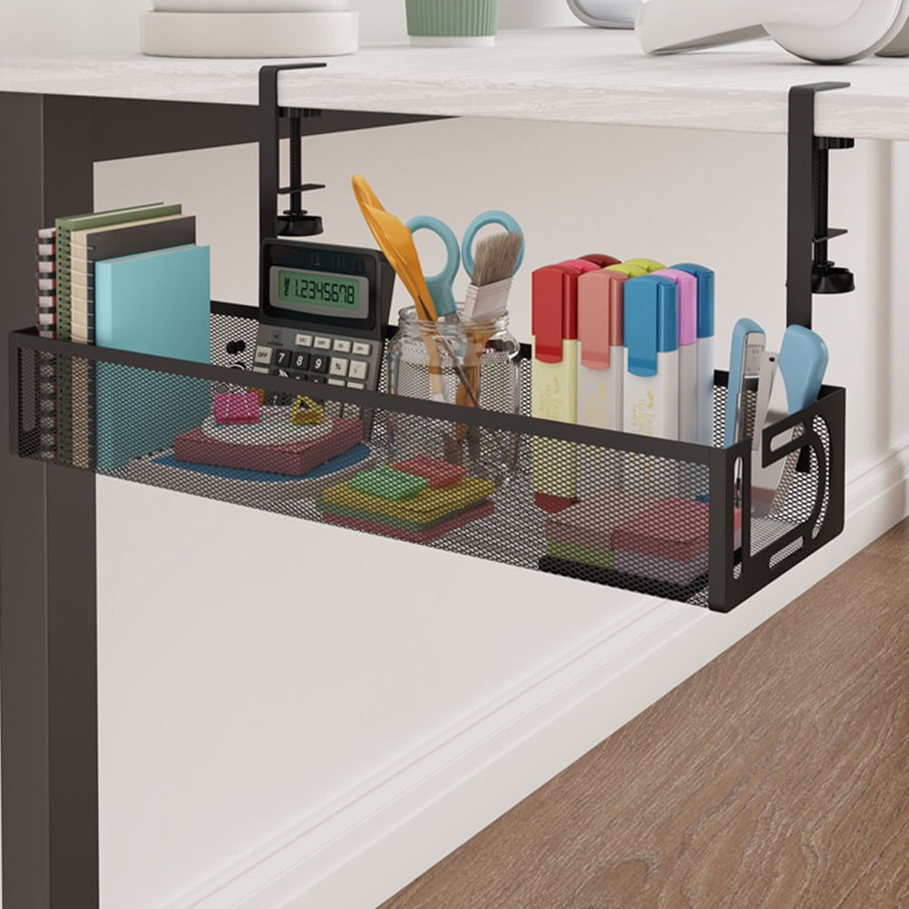 Cable Storage Rack Small HEMOTON Under Desk Cable Tray Under Desk Cord Wire Management Storage ...