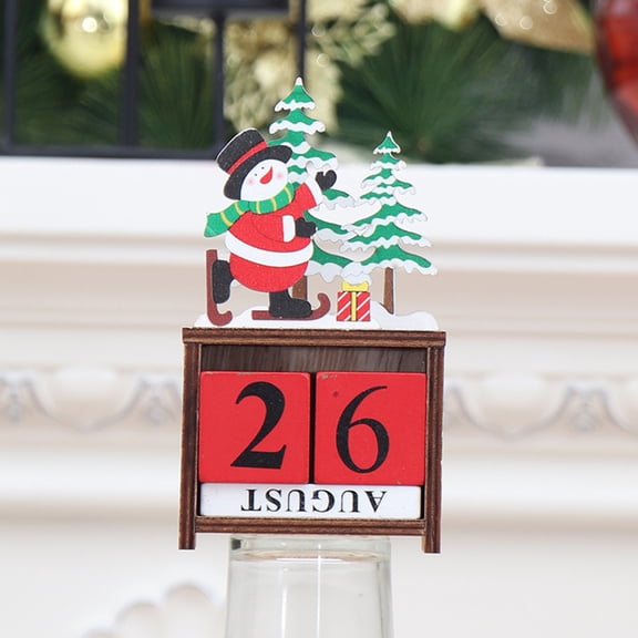 HEMOTON Desk Christmas Decorations Wooden Tree Calendar Office