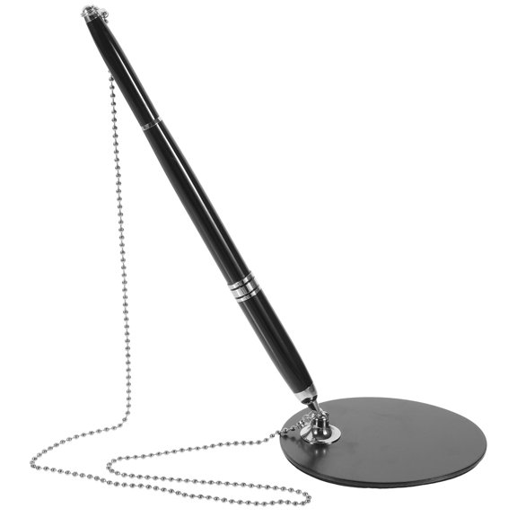 HEMOTON Desktop Signature Pen Writing with Stand Pens Reception Ink Silver