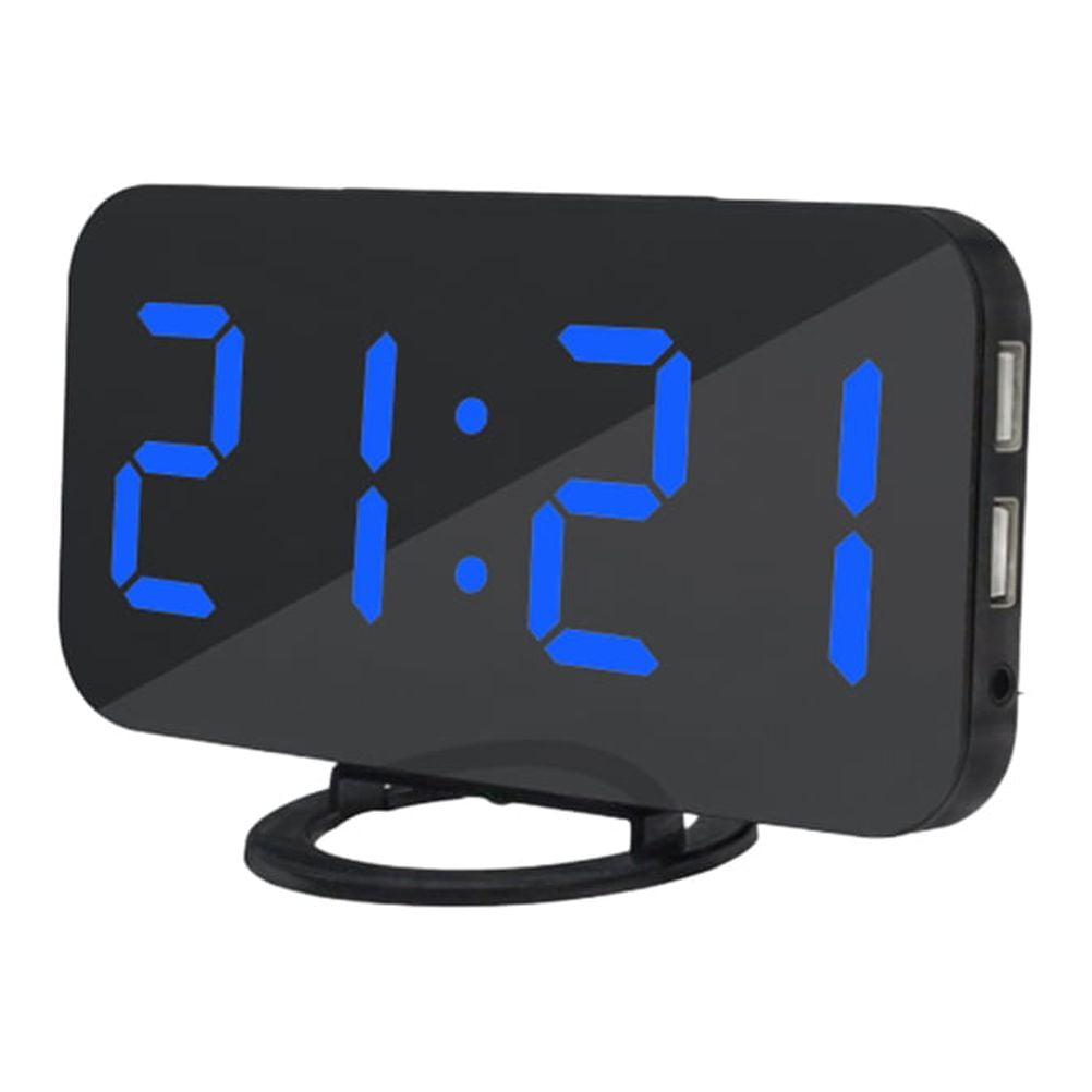 HEMOTON Digital Alarm Clock with Dual USB Charging Ports Large Easy ...