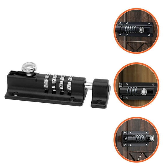 HEMOTON Door Code Lock Gate Locks for Outdoor Fence Without Key Keyless Latch Bolt Travel Black