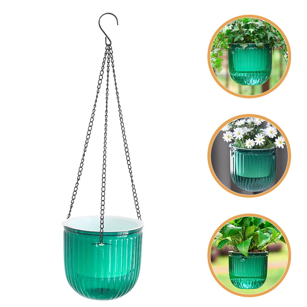 HEMOTON Durable Outdoor Hanging Flower Basket Plastic Hanging Plant Pot Indoor Hanging Planter