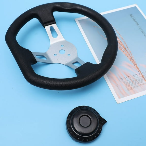 HEMOTON Durable PU Steering Wheel for Car Use Black 270mm Replacement Wheel for Go-kart