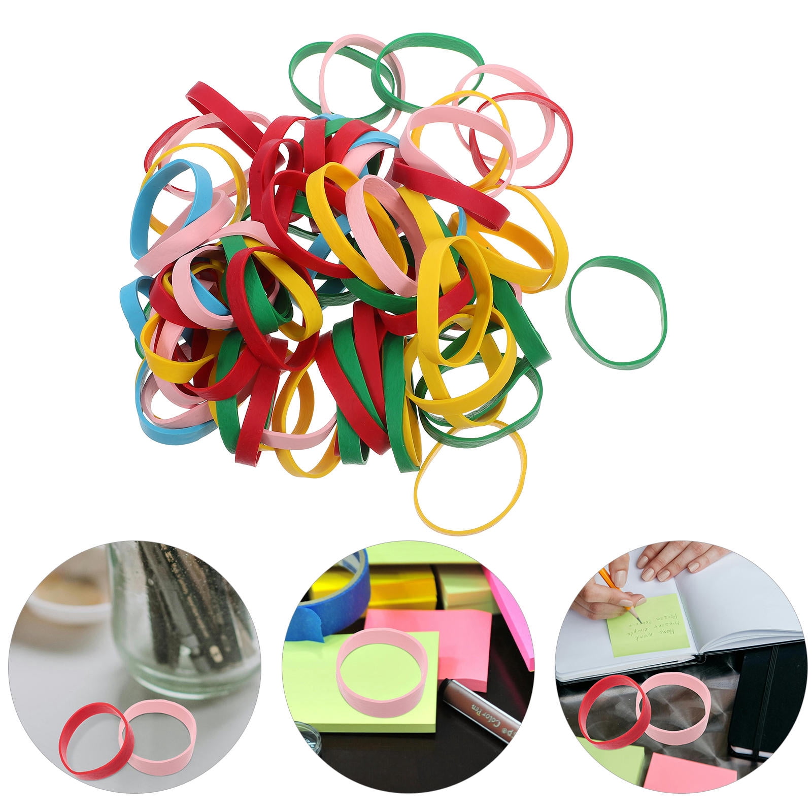 HEMOTON Heavy Duty Rubber Bands for Outdoor Use Assorted Color Elastic Bands Large Size