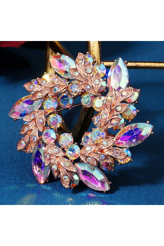 Elegant Multi Rhinestone Brooch Pin for Women Decorative Accessory Perfect for Weddings Parties Size 3.5 inches