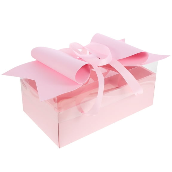 DEEPCRAFF Decorative present Box Clear PVC Home Decoration Holiday 1Pack 13.8X8.3X6.5In