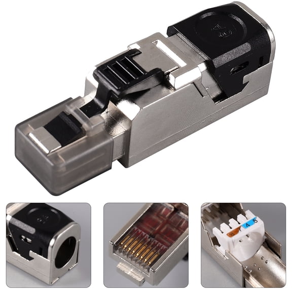 HEMOTON Ethernet Connector Pass Through Cat 6a Ethernet Network Cable Crimp Jack