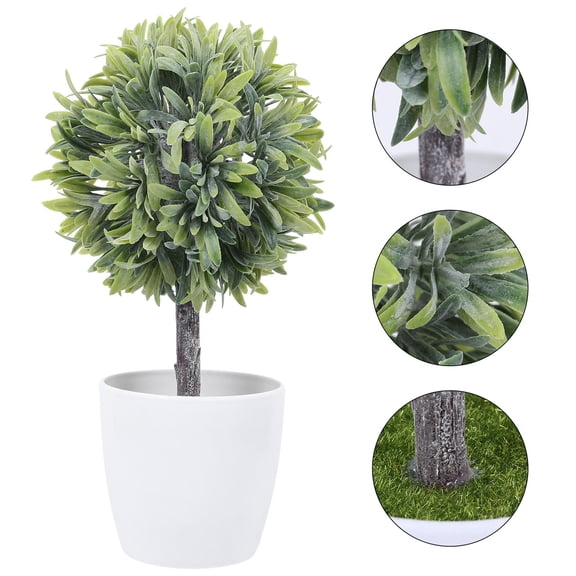 HEMOTON  Fake Plant Faux Plants Indoor Tabletop Decoration Office Green