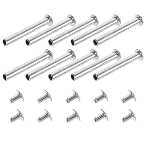 HEMOTON Fan Fastener Kit with Rivet Pins Fan Axle Replacement, 25mm 10 Sets Folding Fan Shaft Rivets and Nuts Repair Kit for DIY Fan Repair Handmade Fan Making Accessories