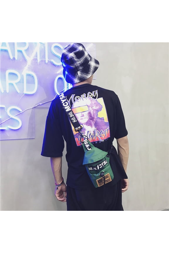 Fashion Chest Bag Stylish Korean Style Sports Shoulder Bags for Women Men (Green)