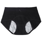 HEMOTON Female Physiological Pants Leak Proof Menstrual Women Underwear Period Panties Cotton Health Seamless Briefs - Size XL (Black)