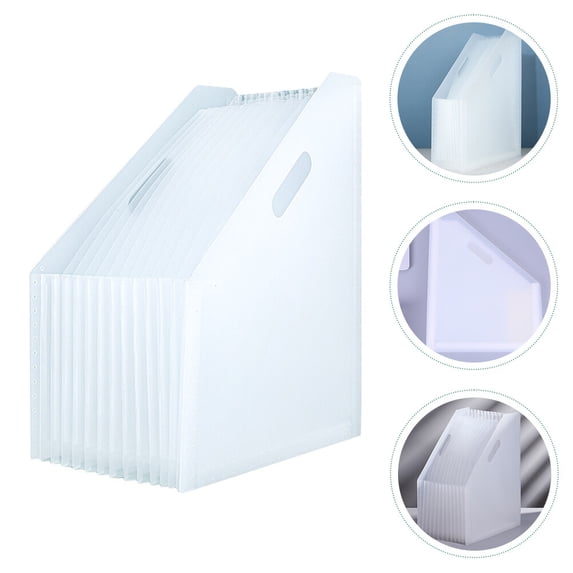 HEMOTON File Folder Storage Rack Tidy File Holder Office 32.50X27.00X25.80CM White