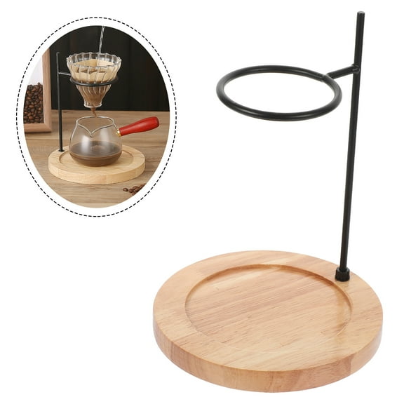 Phenofice Coffee Dripper Stand Wood Iron 1Pack 9.7x7.1x7.1in