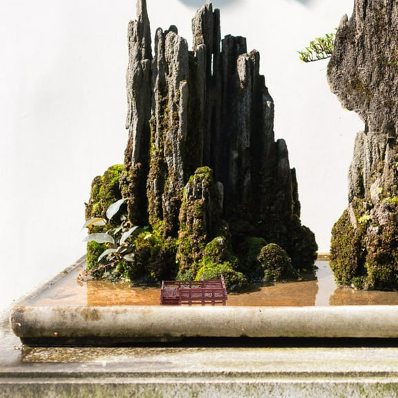 HEMOTON Fish Tank Landscaping Fairy Garden Mini Arch Bridge Sculpture Landscape