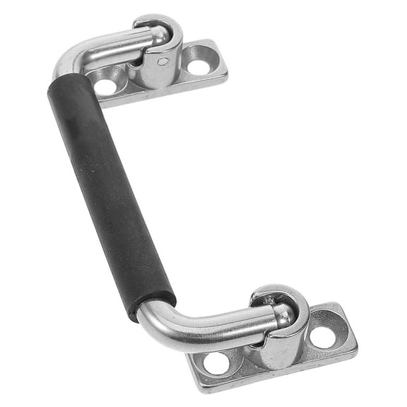 SOPOTUTU Heavy Duty Stainless Steel Folding Pull Handle with Comfortable Rubber Grip for Equipment and Tools