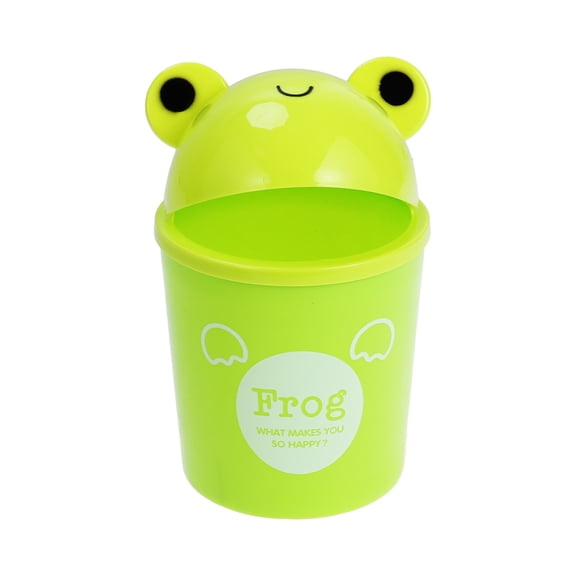 HEMOTON Mini Desktop Frog Trash Can, Small Waste Bin Garbage Organizer and Litter Holder in Green for Office and Home
