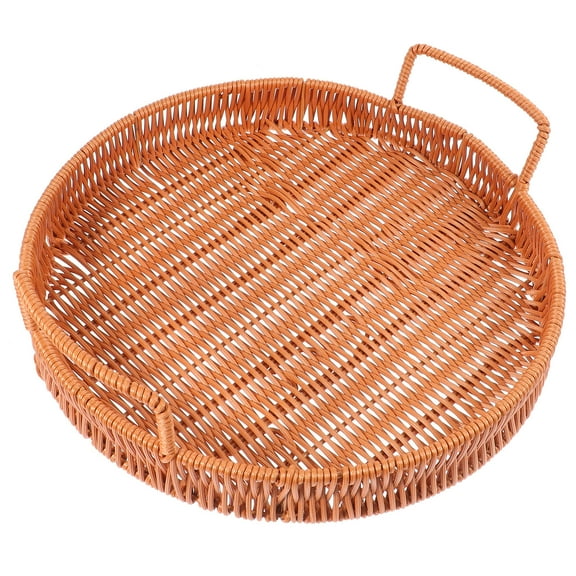 RENACLIPY Handmade Brown Plastic Storage Basket for Kitchen and Home Organization, Lightweight and , 1 Piece