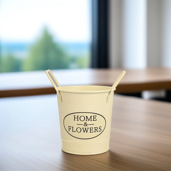 HEMOTON Galvanized Flower Pot Metal Arrangement Cafe Decoration