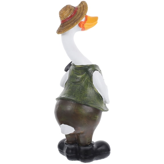 DEEPCRAFF Garden Figurine Multi Color Resin Duck Shape 1Pack 9.82X3.14X3.14In