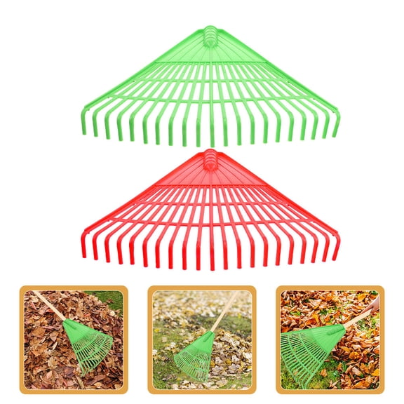 HEMOTON Garden Leaf Rake for Cleaning Leaves in Yard with PP Material and Assorted Colors 2 Pcs