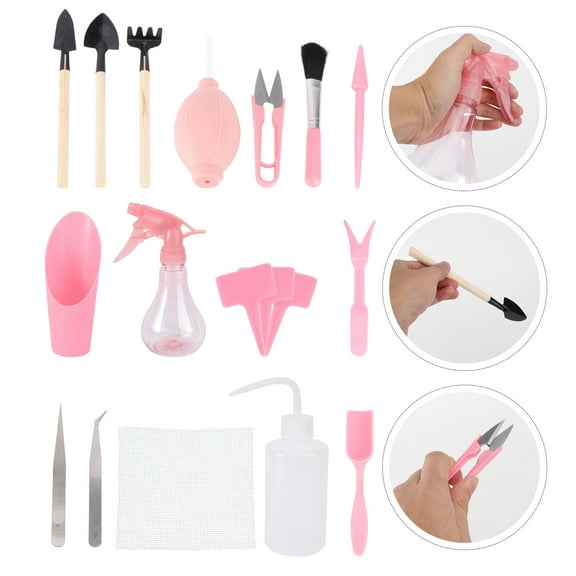 HEMOTON 1 Set of 16PCS Succulent Planting Tools Set Mini Flowers Transplanting Tools Kit