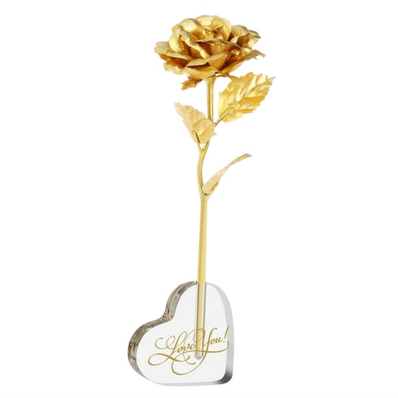 HEMOTON Gold Dipped Rose Rose Valentines Day K Gold Foil Rose Mother Golden