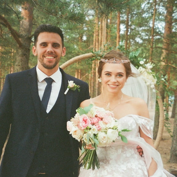 HEMOTON Golden Alloy and Crystal Bridal Tiara Vine Branches Design for Wedding Decoration Lightweight and Durable 7 Inches