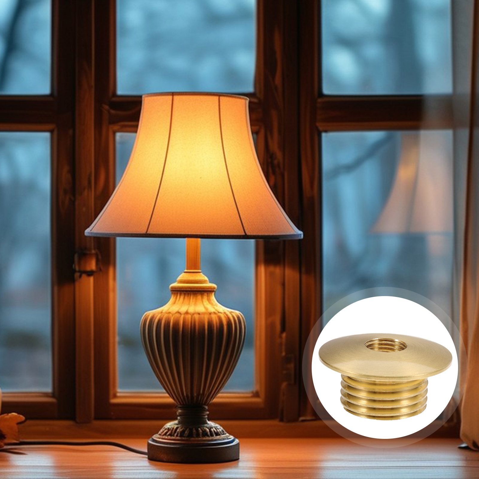 Threaded Shop Lamp HEMOTON Golden Aluminium Lampshade Screw Thread Cover for Secure Fit ...