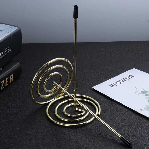 HEMOTON Golden Metal Menu Holder with Fork and Receipt Clip for Office, Restaurant, Cafe, and Home Use