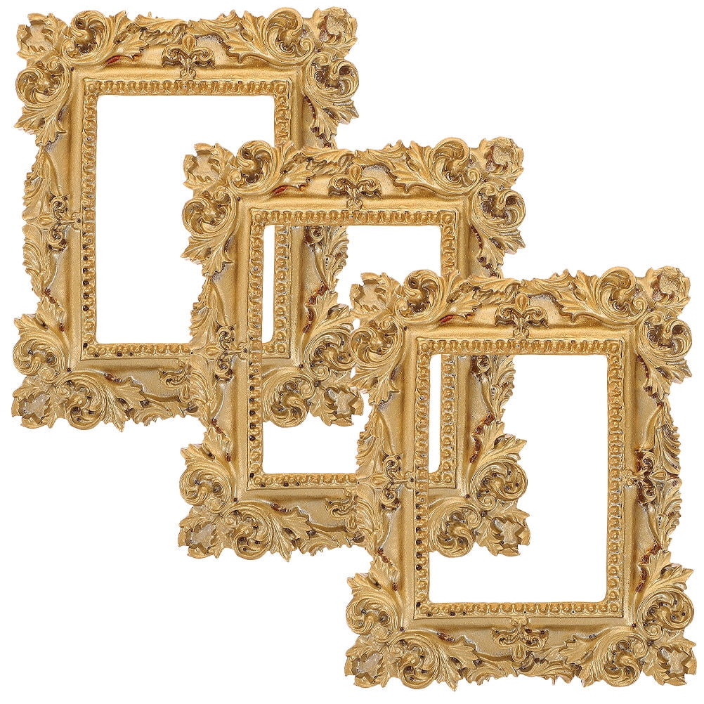 HEMOTON Golden Retro Style Resin Photo Frames for Storage Small Enough ...