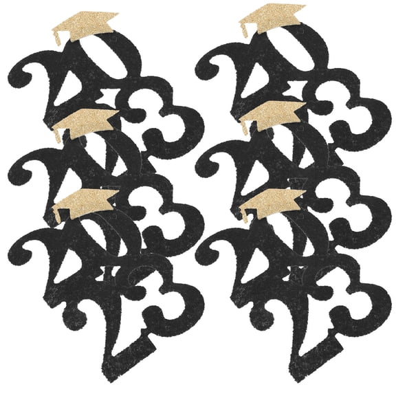 SOPOTUTU 24-Pack Black Graduation Cap Wine Bottle Toppers for Party Decorations and Celebration Accessories