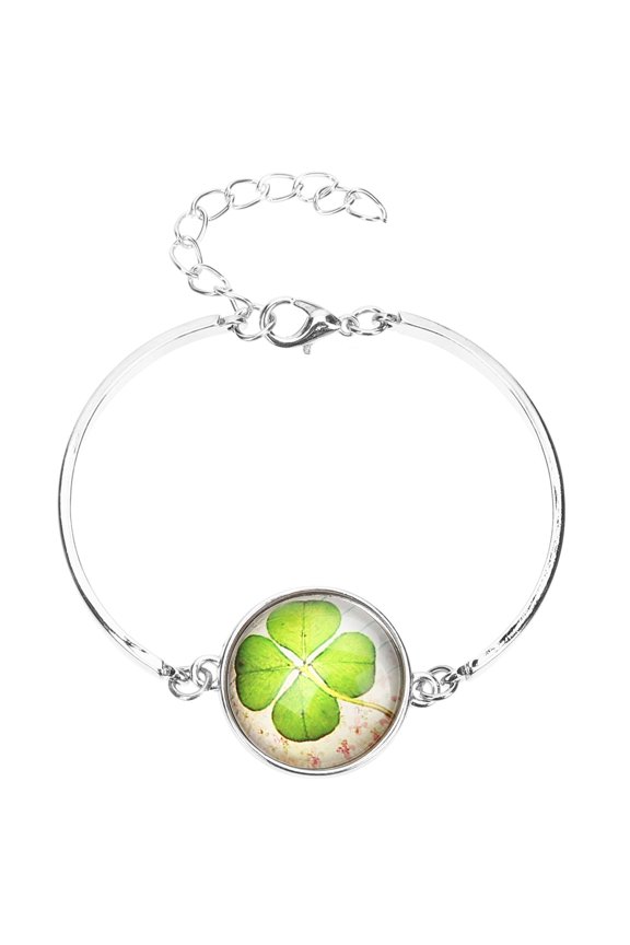 Set of 2 Green Glass and Metal Bracelets for Decorative Use and Home Decor