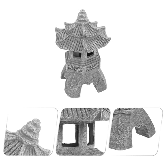 HEMOTON Grey Solar Garden Resin Lamp with Unique Design for Outdoor Decor and Landscape Lighting 6.5 Inches