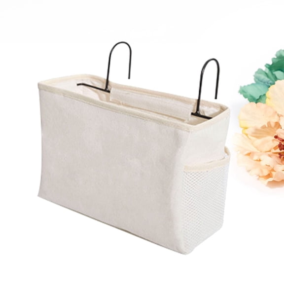 HEMOTON Hanging Canvas Storage Bag Room Organization and White