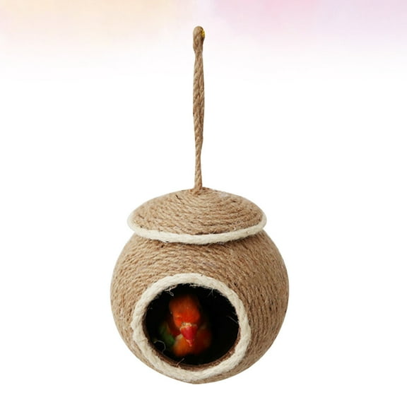 HEMOTON Hanging Hammock Rope Parrot Nest Weaving Travel
