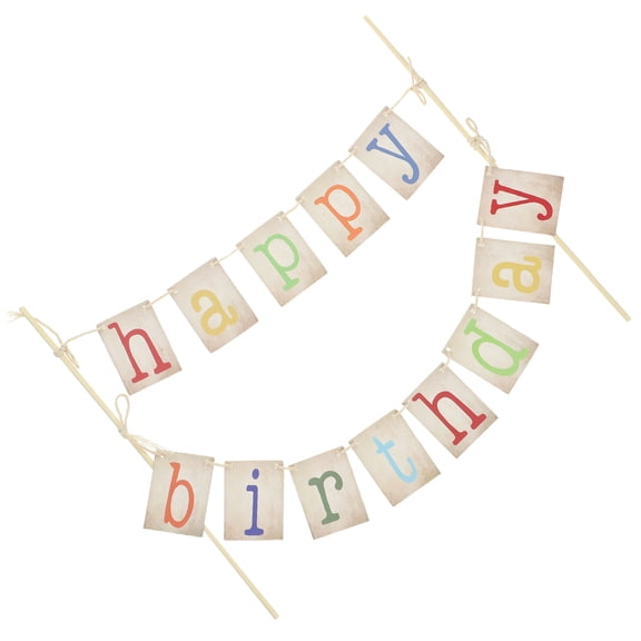 HEMOTON Happy Birthday Cake Decorations Made from Paper for Party Cupcake Toppers Multi Color 6 Inch