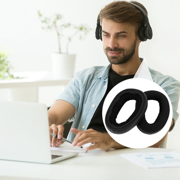 HEMOTON Headband Cushions Earphone Case Ear Cups 12X9CM Black