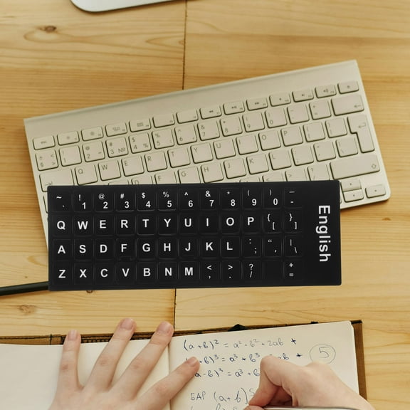 HEMOTON Hemoton 6 Sheets English Language Adhesive Keyboard Stickers for Computer Keyboard Language Background