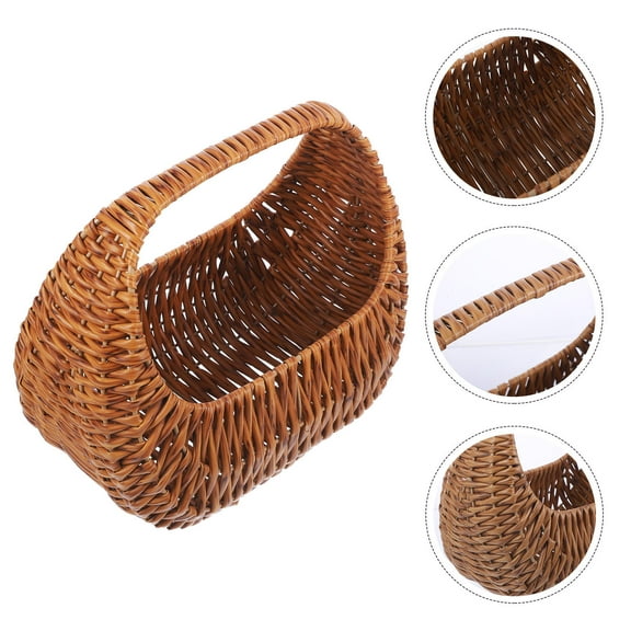 HEMOTON Hemoton Flower Girl Basket for Wedding 1 Set Vintage Handwoven Candy Gift Basket Picnic Basket